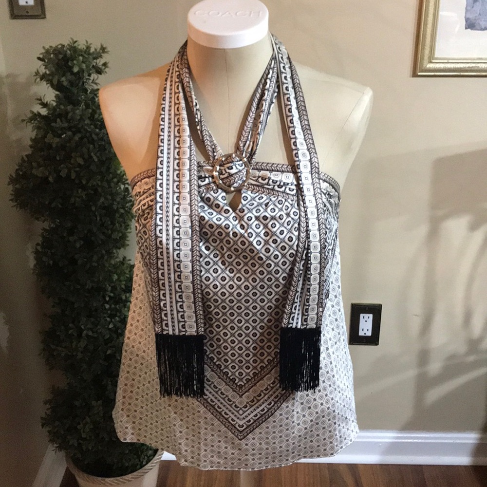 White House Black Market Geometric Halter Top